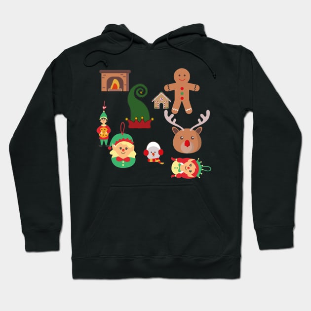 All In One Christmas Design Hoodie by Christamas Clothing